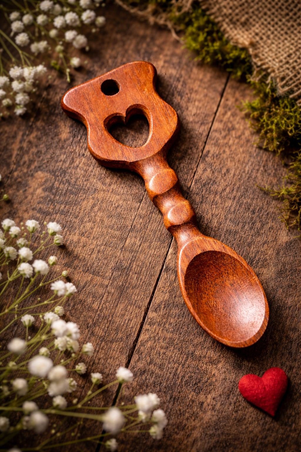Handcrafted Welsh Love Spoon Heart