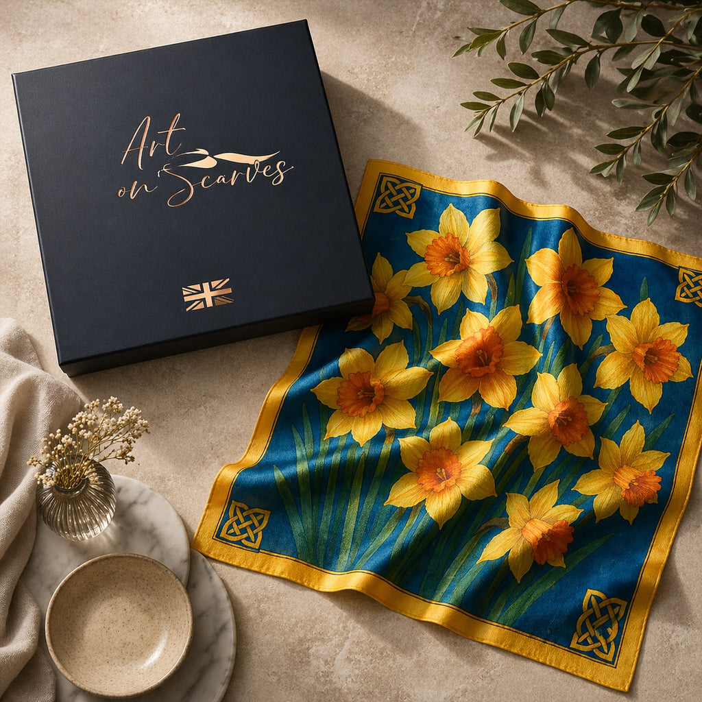 The Silk Inspiration Collection - Daffodils by Art on Scarves