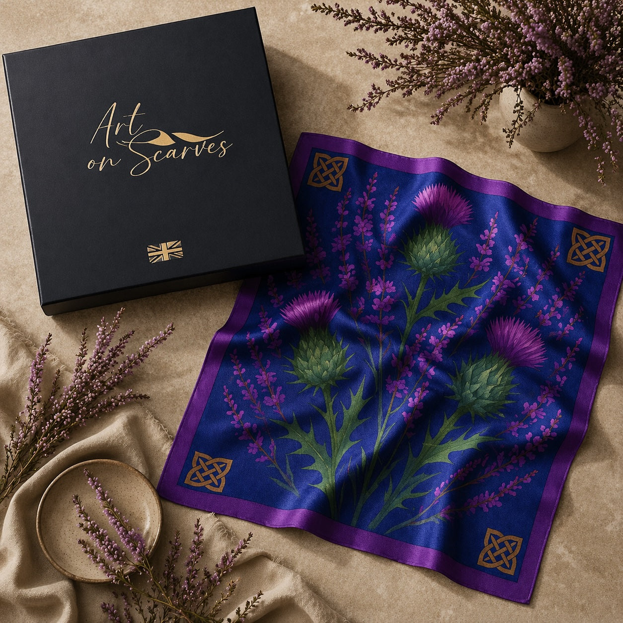 The Silk Inspiration Collection - Thistle and Heather by Art on Scarves